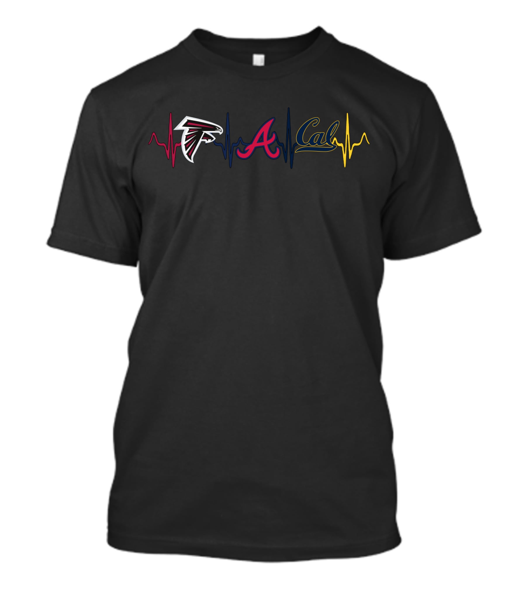 Love Falcons Braves Cal Heartbeat T-Shirt