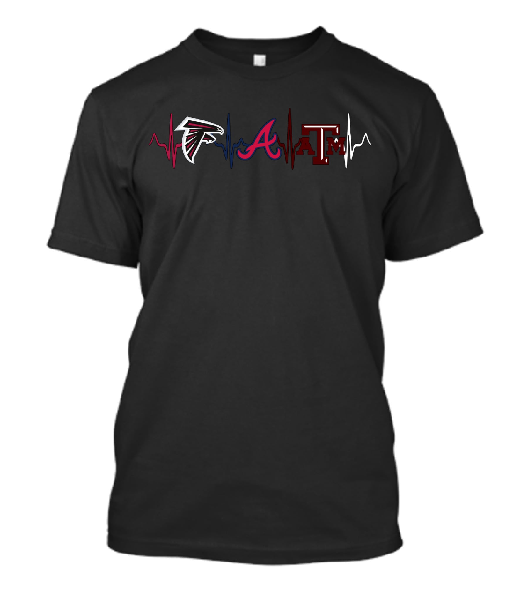 Falcons Braves Texas A&M Heartbeat T-Shirt