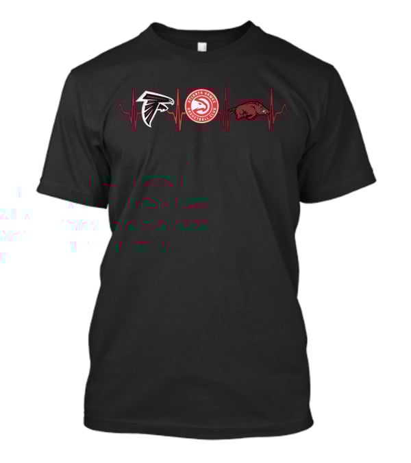 Atlanta Falcons Hawks Arkansas Razorbacks Heartbeat T-Shirt