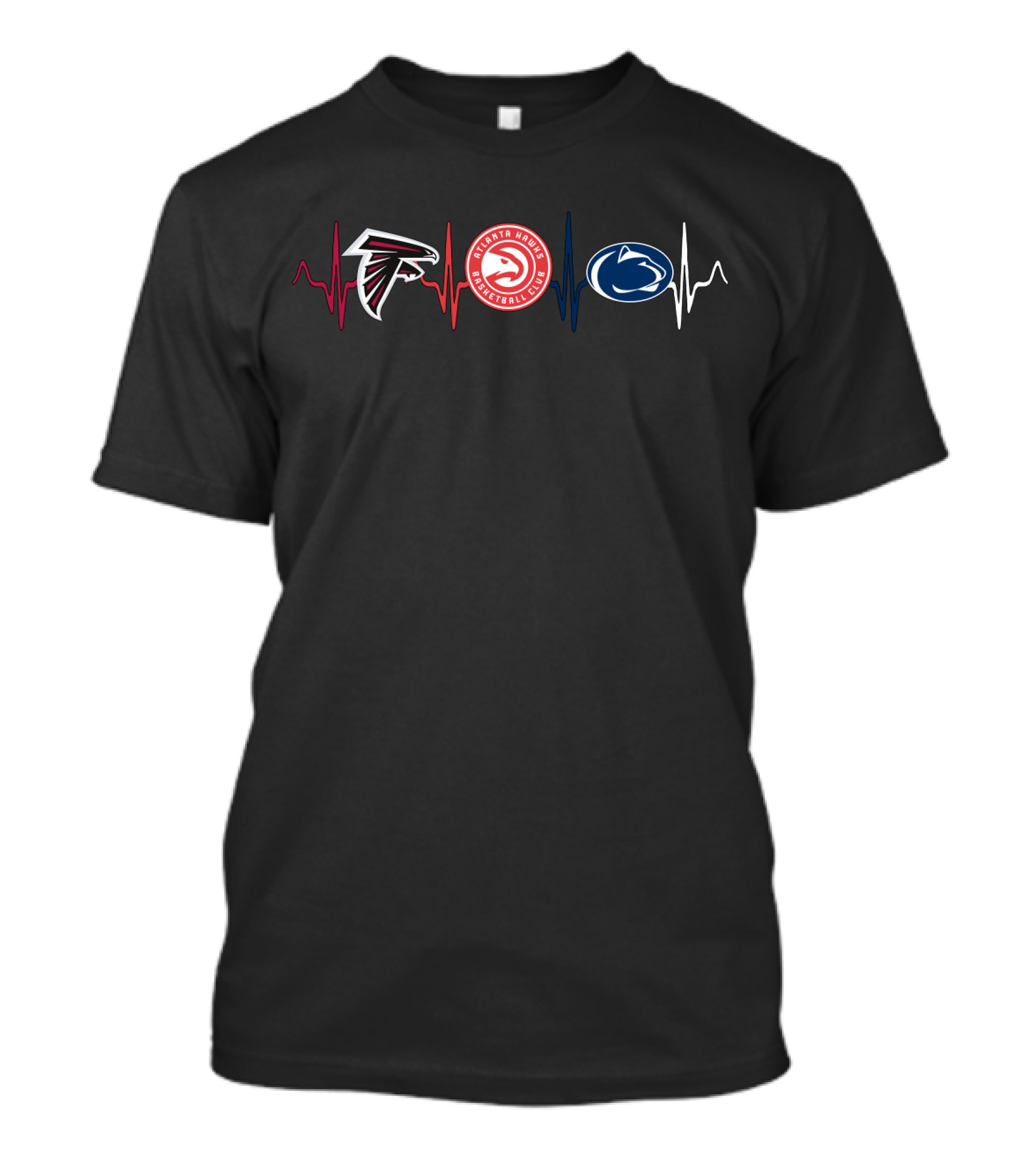 Atlanta Falcons Hawks Penn State Nittany Lions Heartbeat T-Shirt