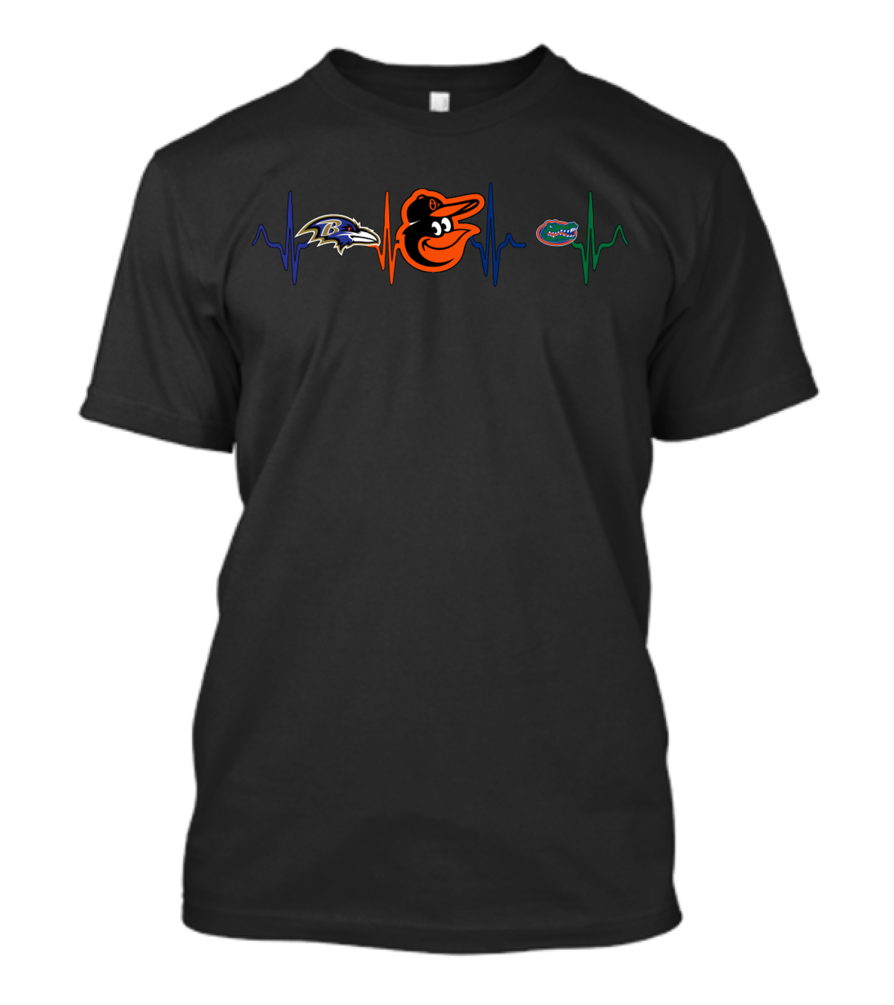 Ravens Orioles Florida Gators Heartbeat T-Shirt