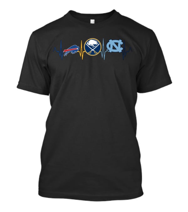 Buffalo Bills Buffalo Sabres North Carolina Tar Heels Heartbeat T-Shirt
