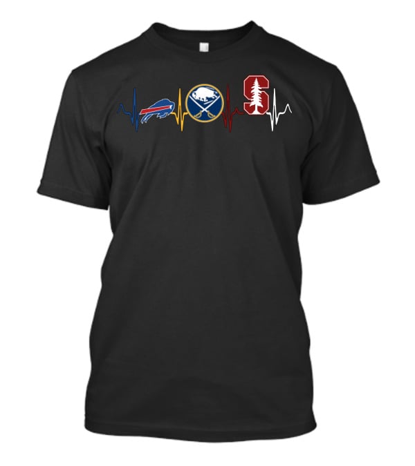 Buffalo Bills Buffalo Sabres Stanford Cardinal Heartbeat T-Shirt