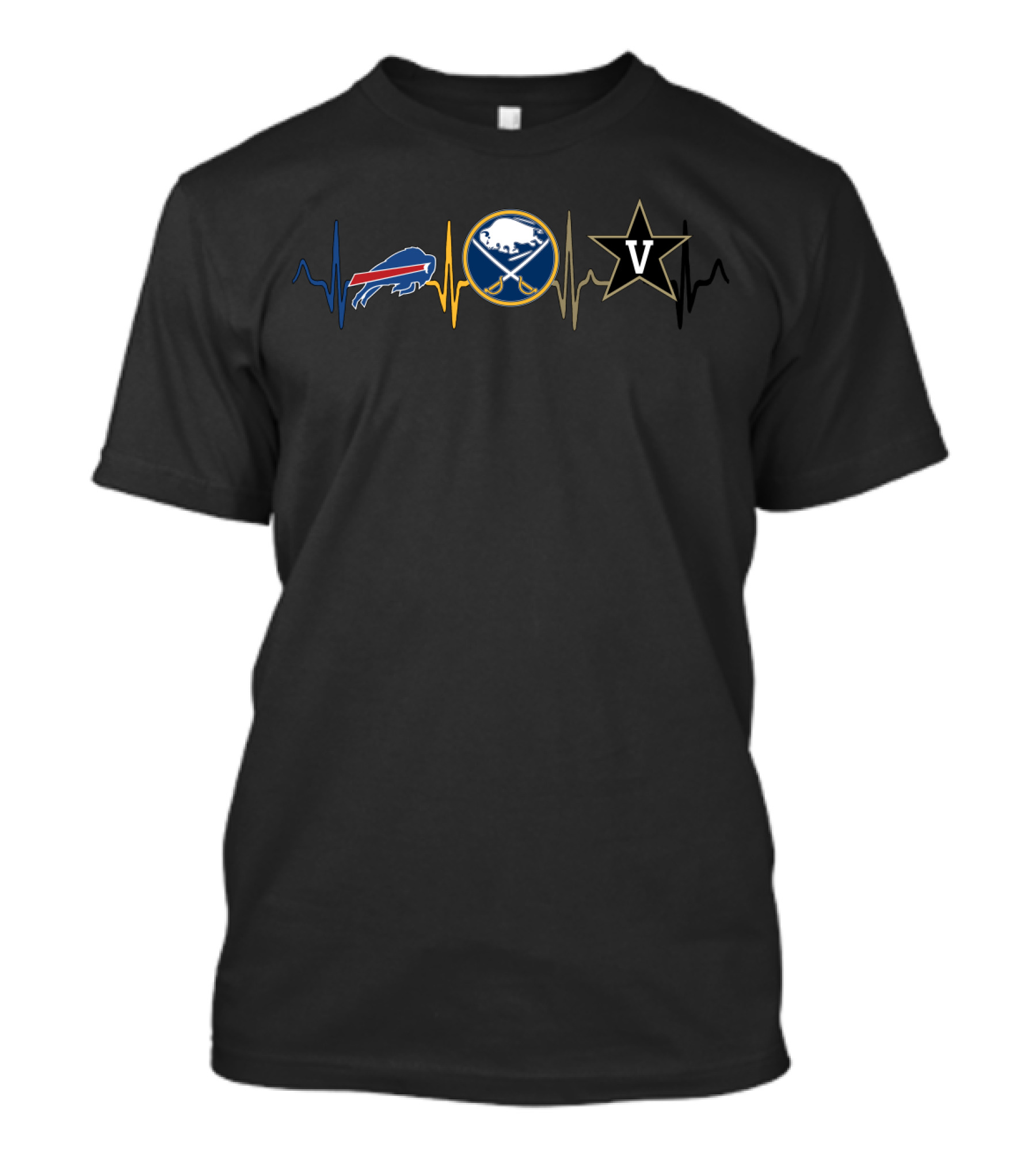 Buffalo Bills Buffalo Sabres Vanderbilt Commodores Heartbeat T-Shirt