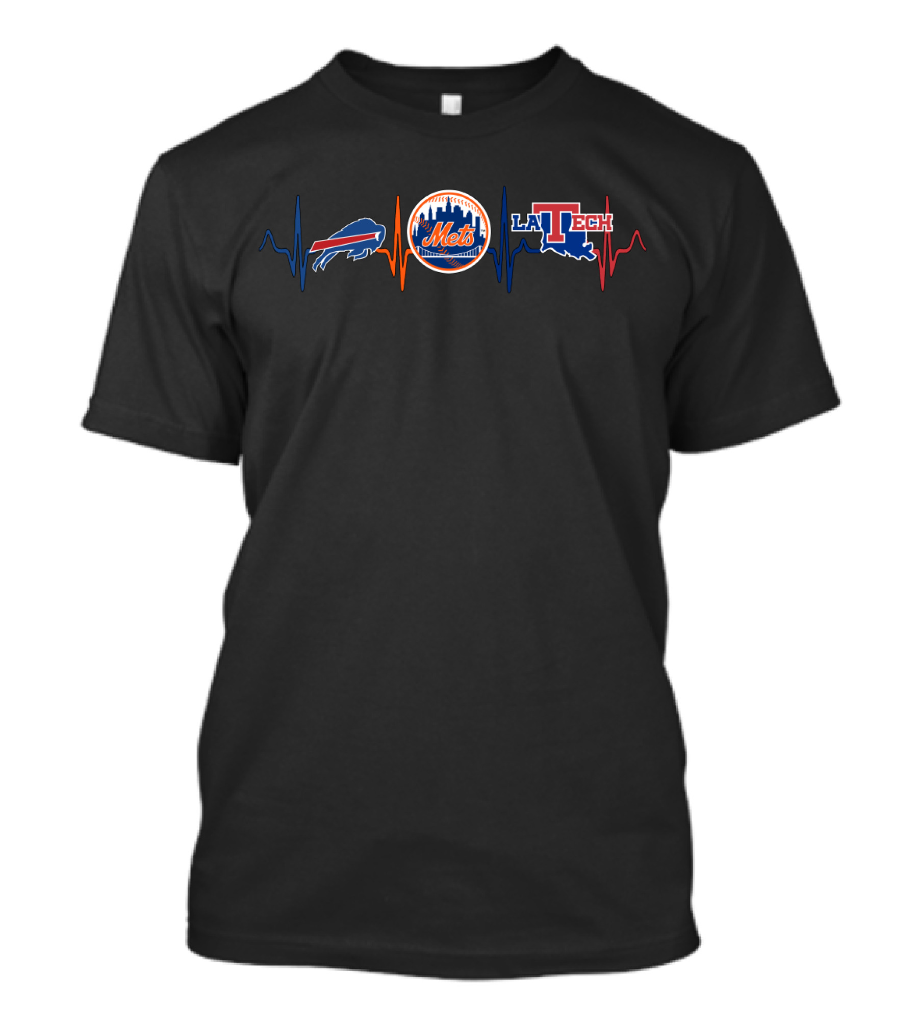 Buffalo Bills New York Mets La Tech Heartbeat T-Shirt