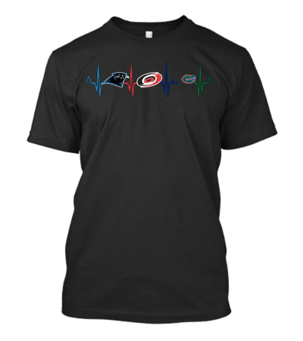 Panthers Hurricanes Florida Gators Heartbeat Love T-Shirt