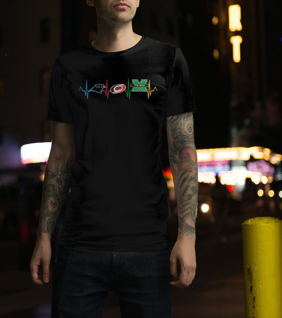 Panthers Hurricanes Marshall The Herd Heartbeat T-Shirt
