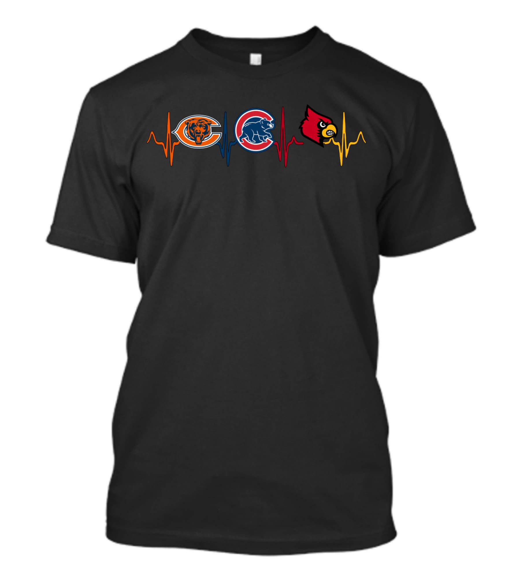 Love Bears Cubs Cardinals Heartbeat Lc T-Shirt