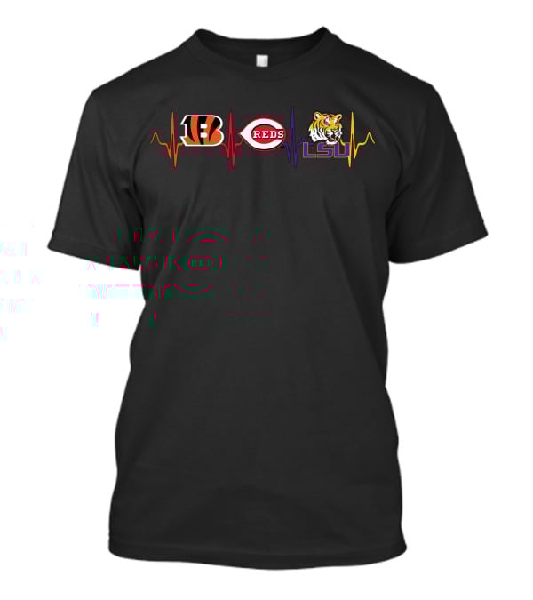 Love Bengals Reds Lsu Tiger Combo T-Shirt