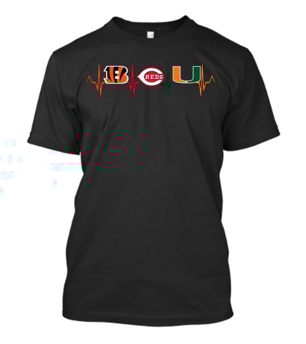 Love Bengals Reds Um Heartbeat T-Shirt