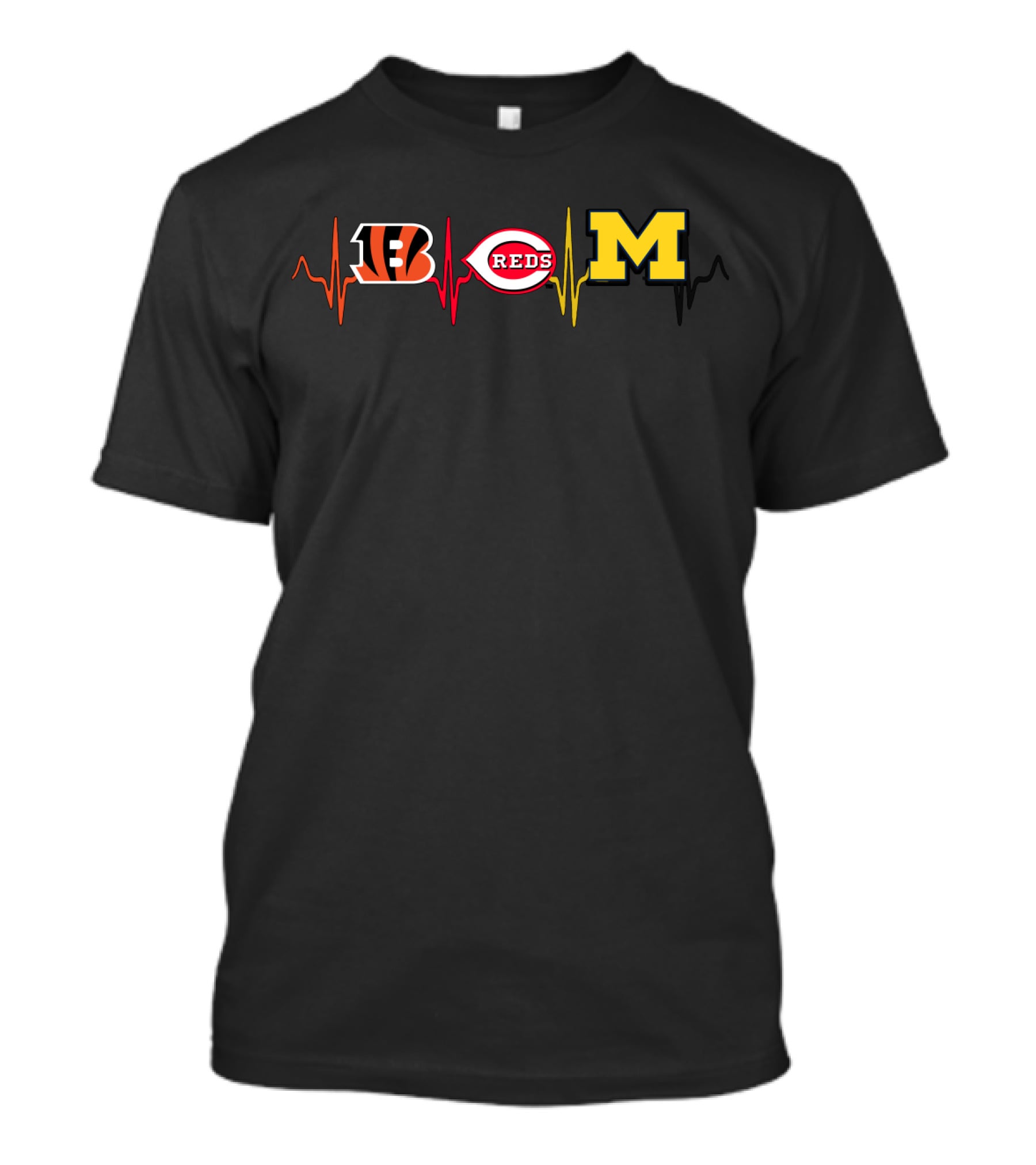 Bengals Reds Michigan Heartbeat Mw T-Shirt