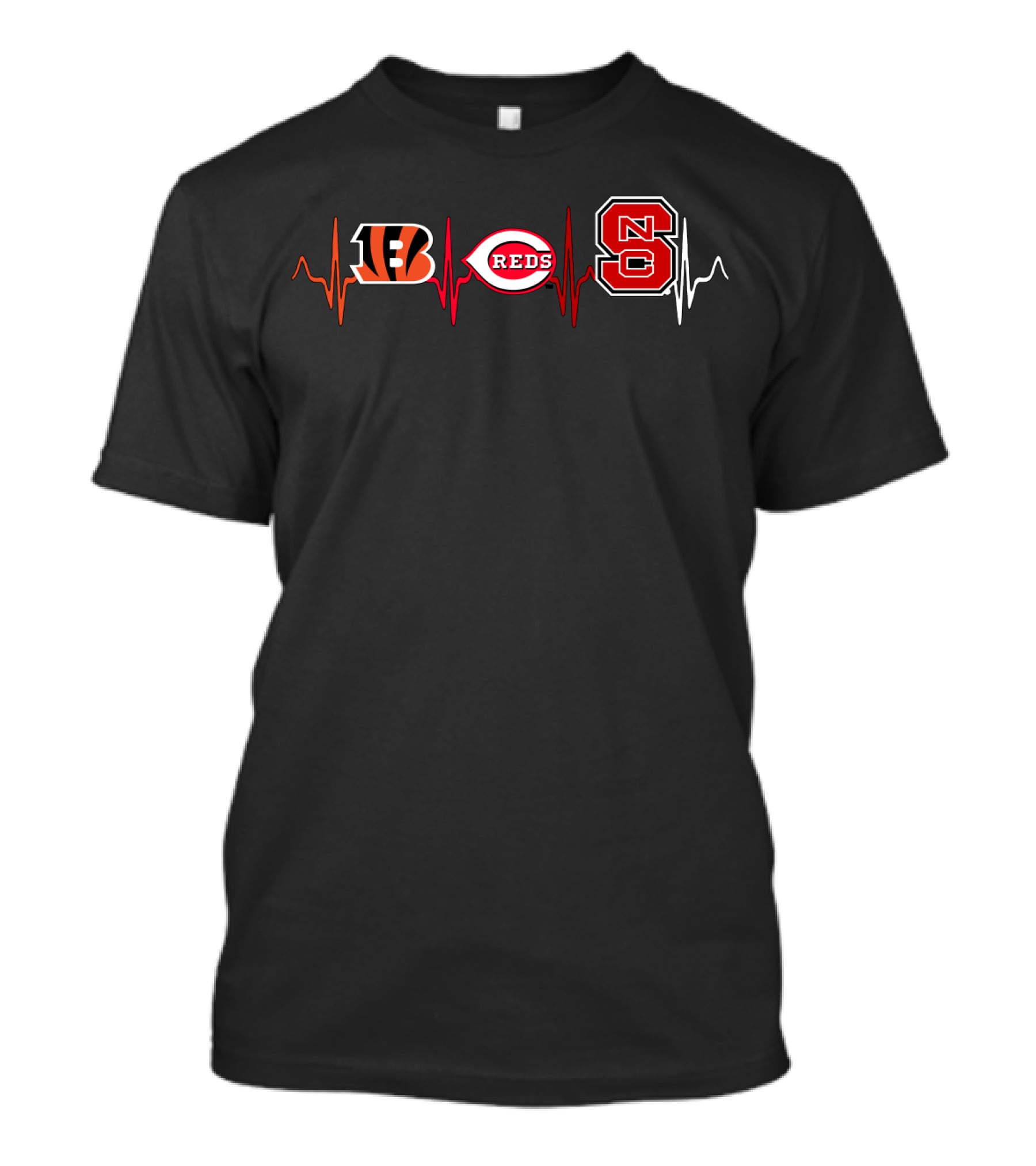 Love Bengals Reds Ncs Heartbeat T-Shirt