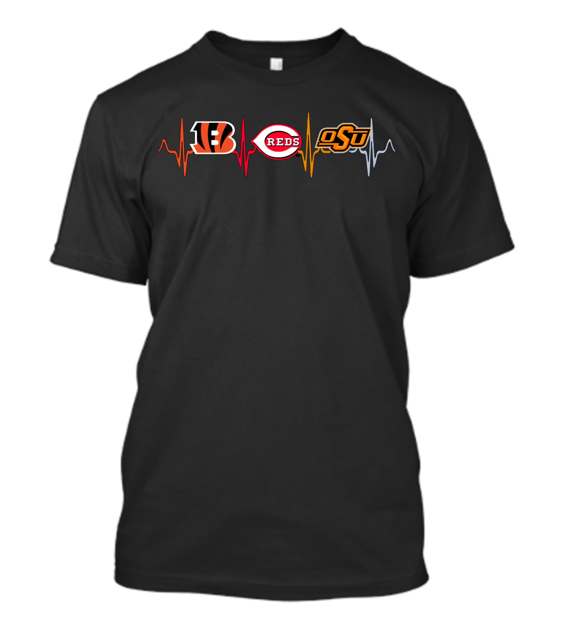 Love Bengals Reds Osu Heartbeat T-Shirt