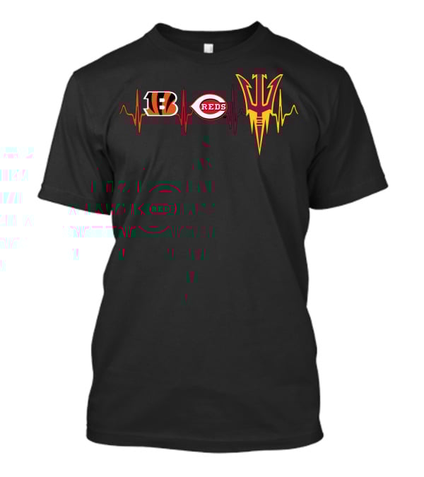 Love Bengals Reds Heartbeat With State Symbol T-Shirt
