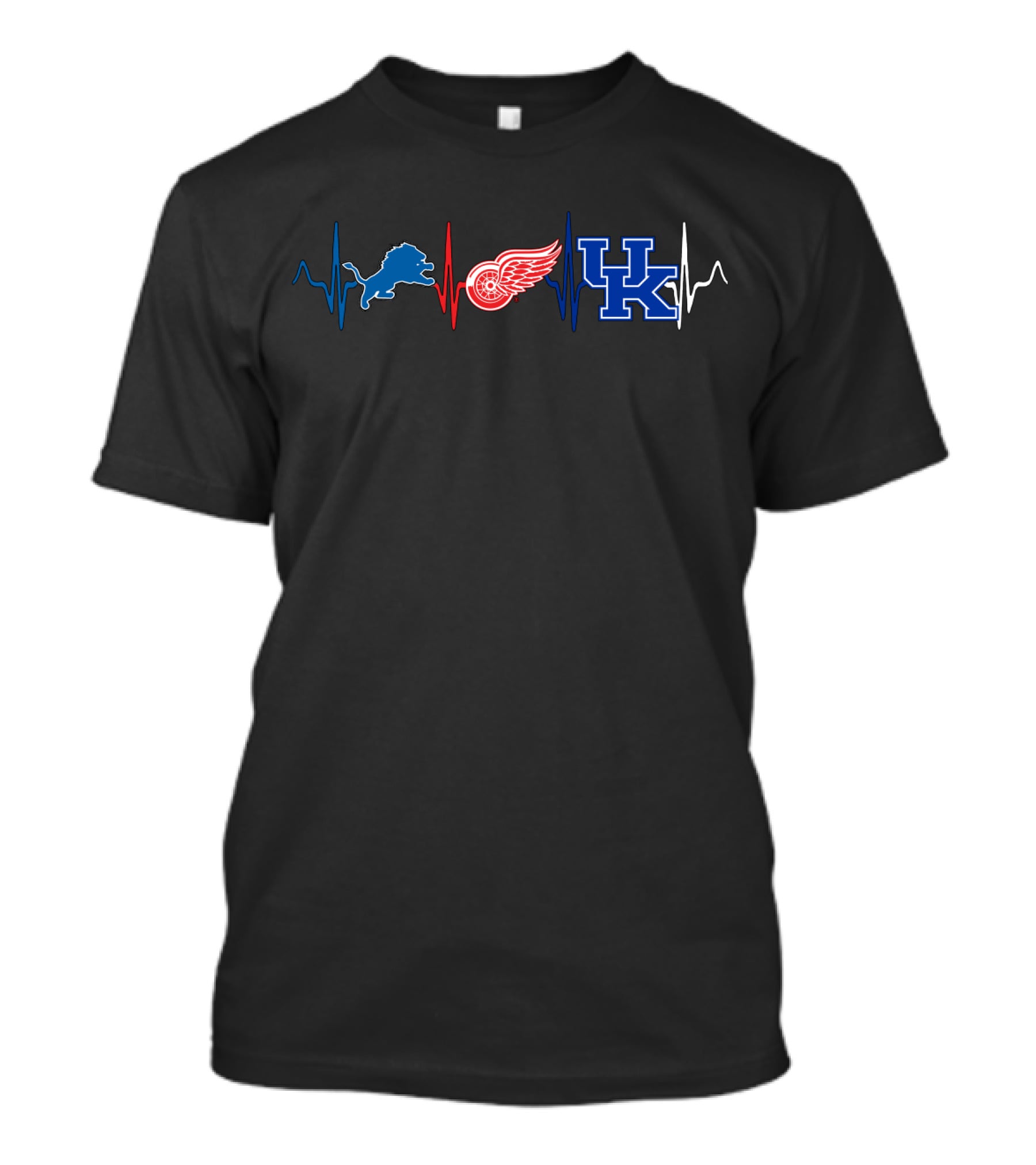 Love Lions Detroit Wings Kentucky Heartbeat T-Shirt