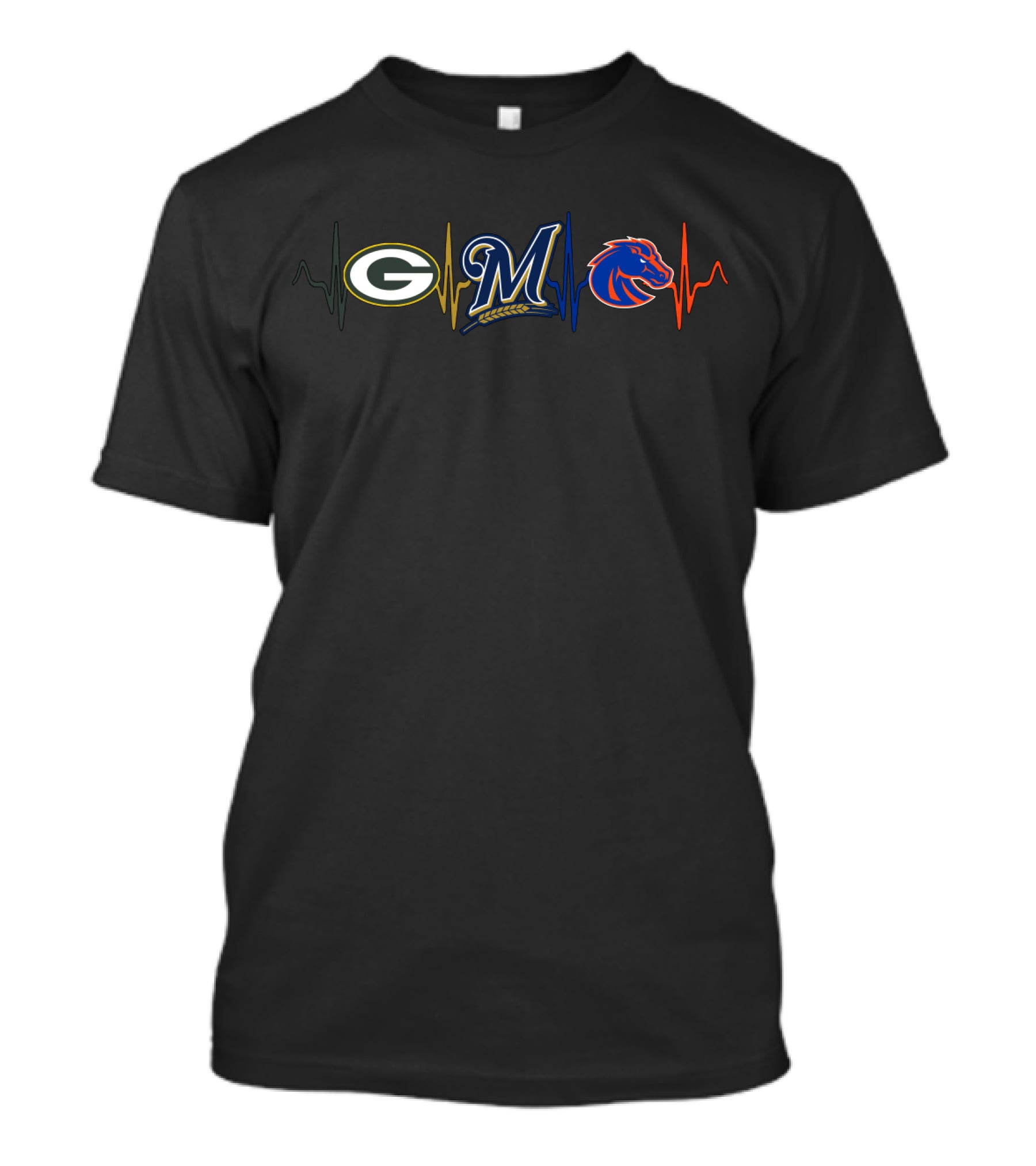 Love Packers Brewers Bsb Team Logos T-Shirt