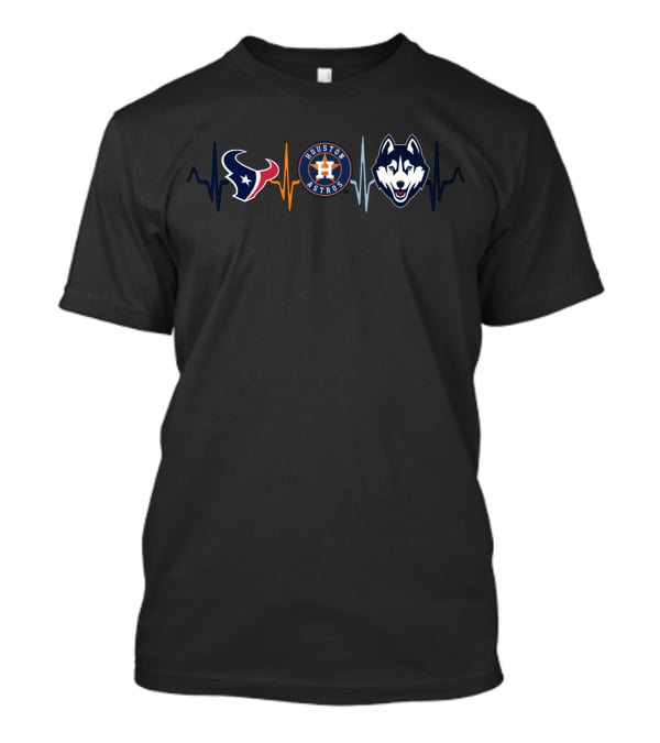 Texans Houston Astros Huskies Heartbeat T-Shirt