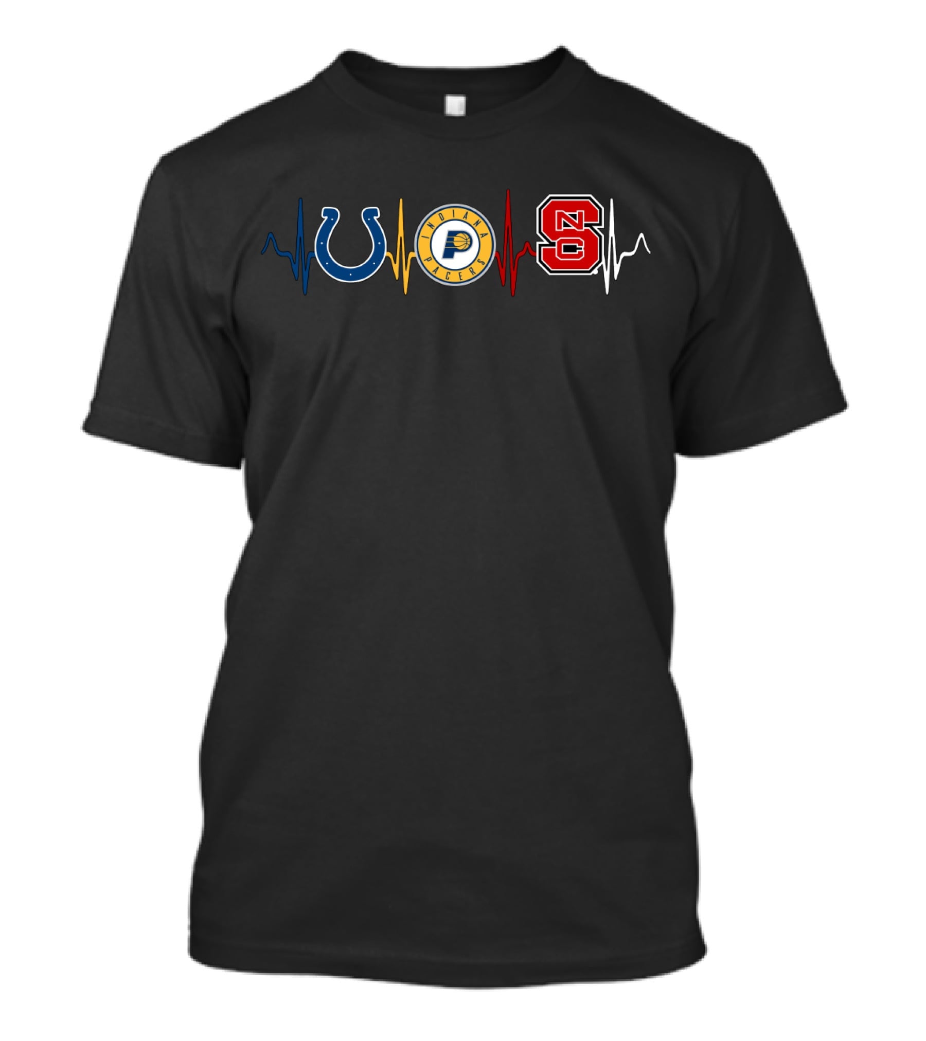 Colts Pacers Nc State Heartbeat T-Shirt