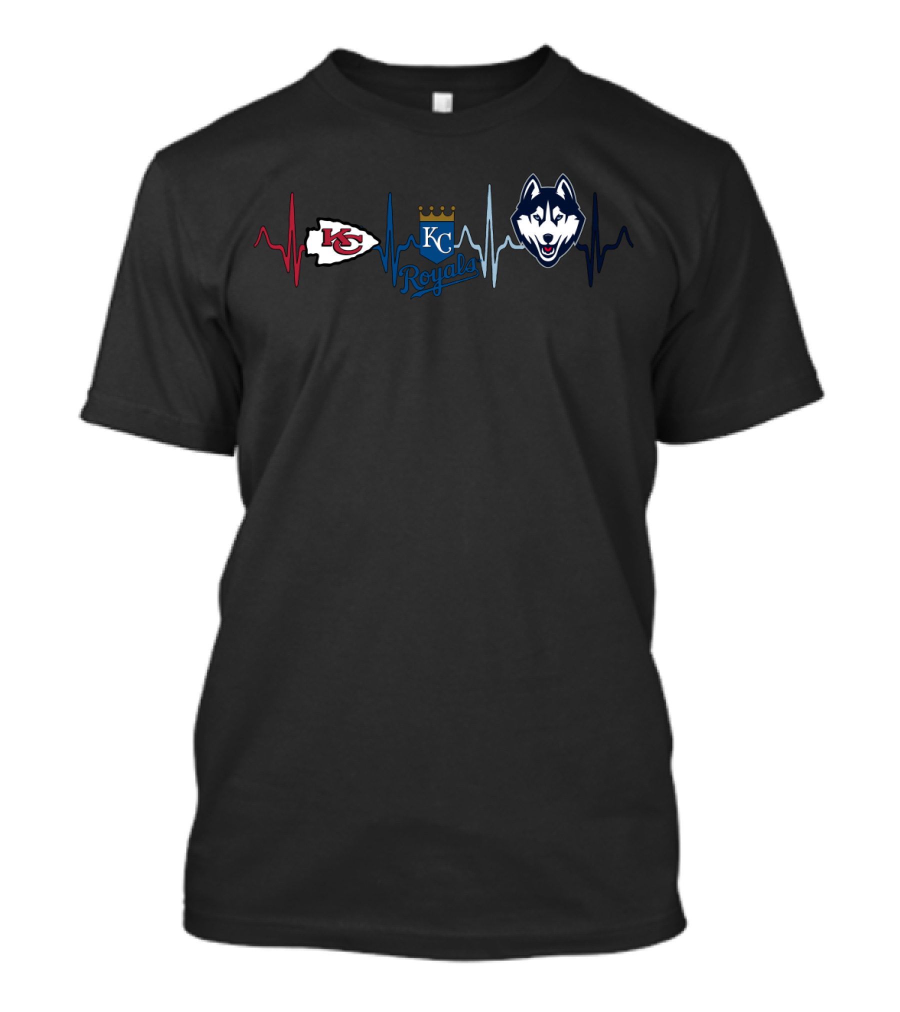 Love Chiefs Kc Royals Husky Heartbeat T-Shirt