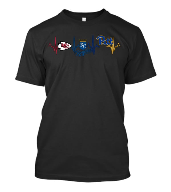 Kansas City Chiefs Royals Pitt Heartbeat T-Shirt