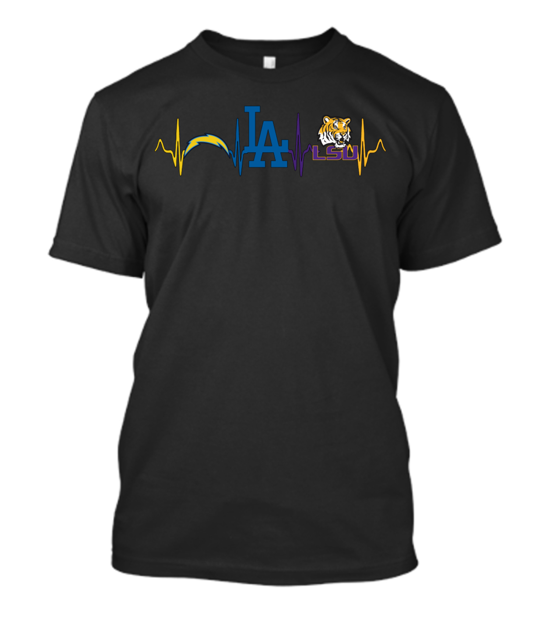 La Dodgers Chargers Lsu Tigers Love T-Shirt