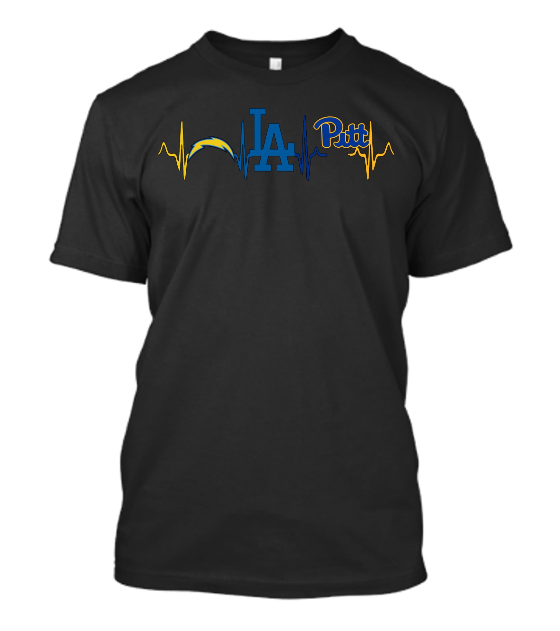 Chargers La Dodgers Pitt Heartbeat T-Shirt