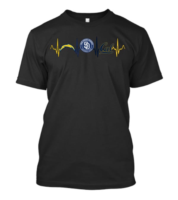 San Diego Padres Love Chargers Cal Heartbeat Cgb T-Shirt