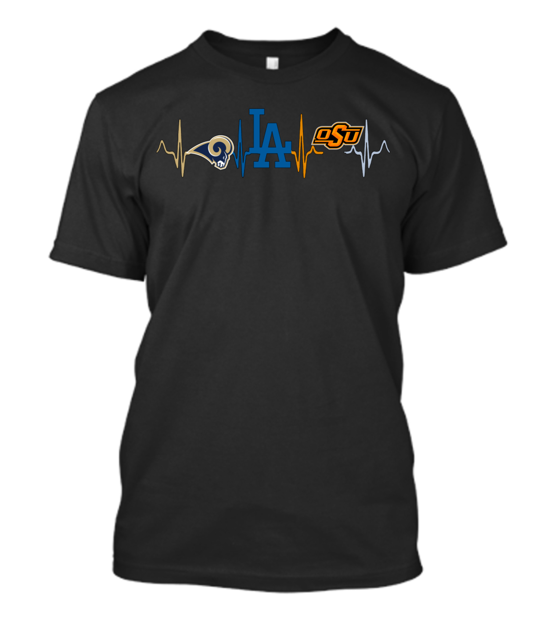 Love Rams La Dodgers Osu Heartbeat T-Shirt