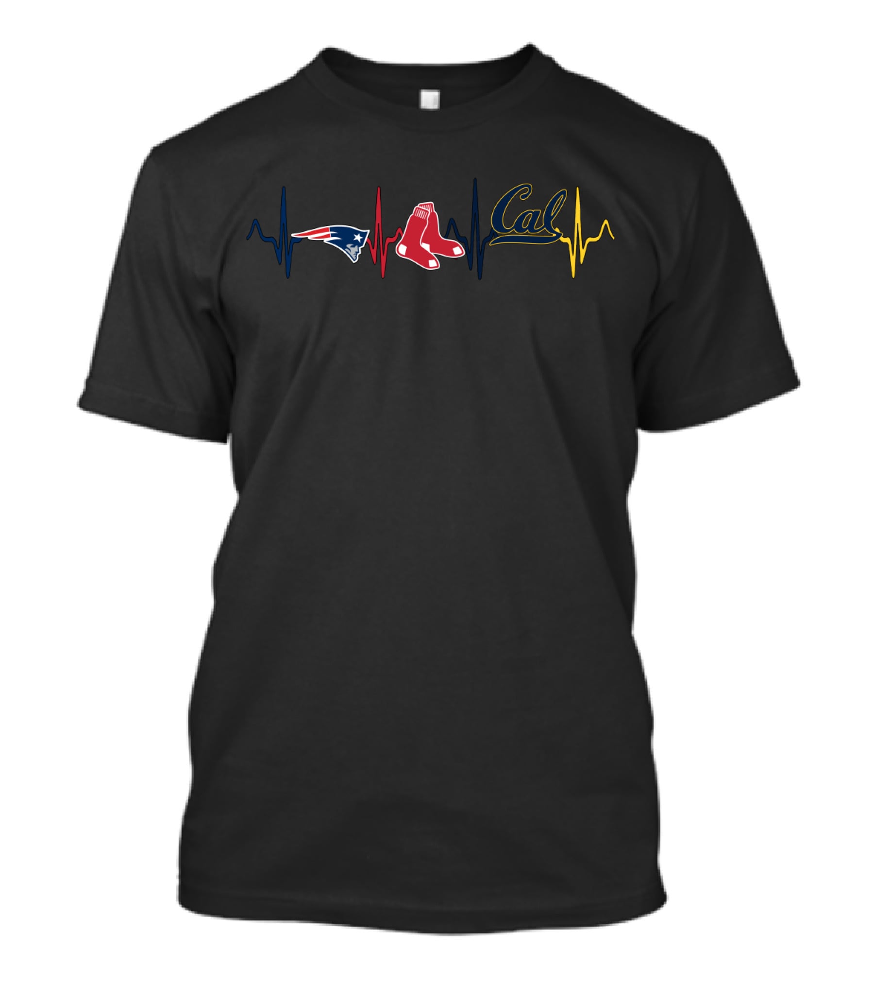 Love Patriots Red Sox Cal Heartbeat Cgb T-Shirt