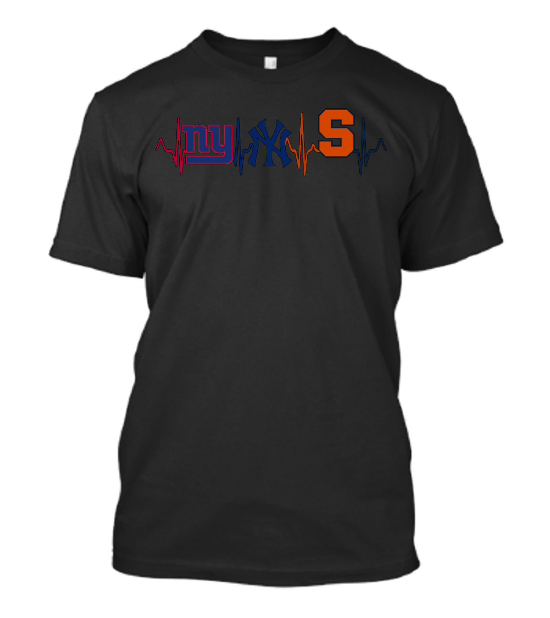 Ny Giants Yankees Syracuse Heartbeat T-Shirt