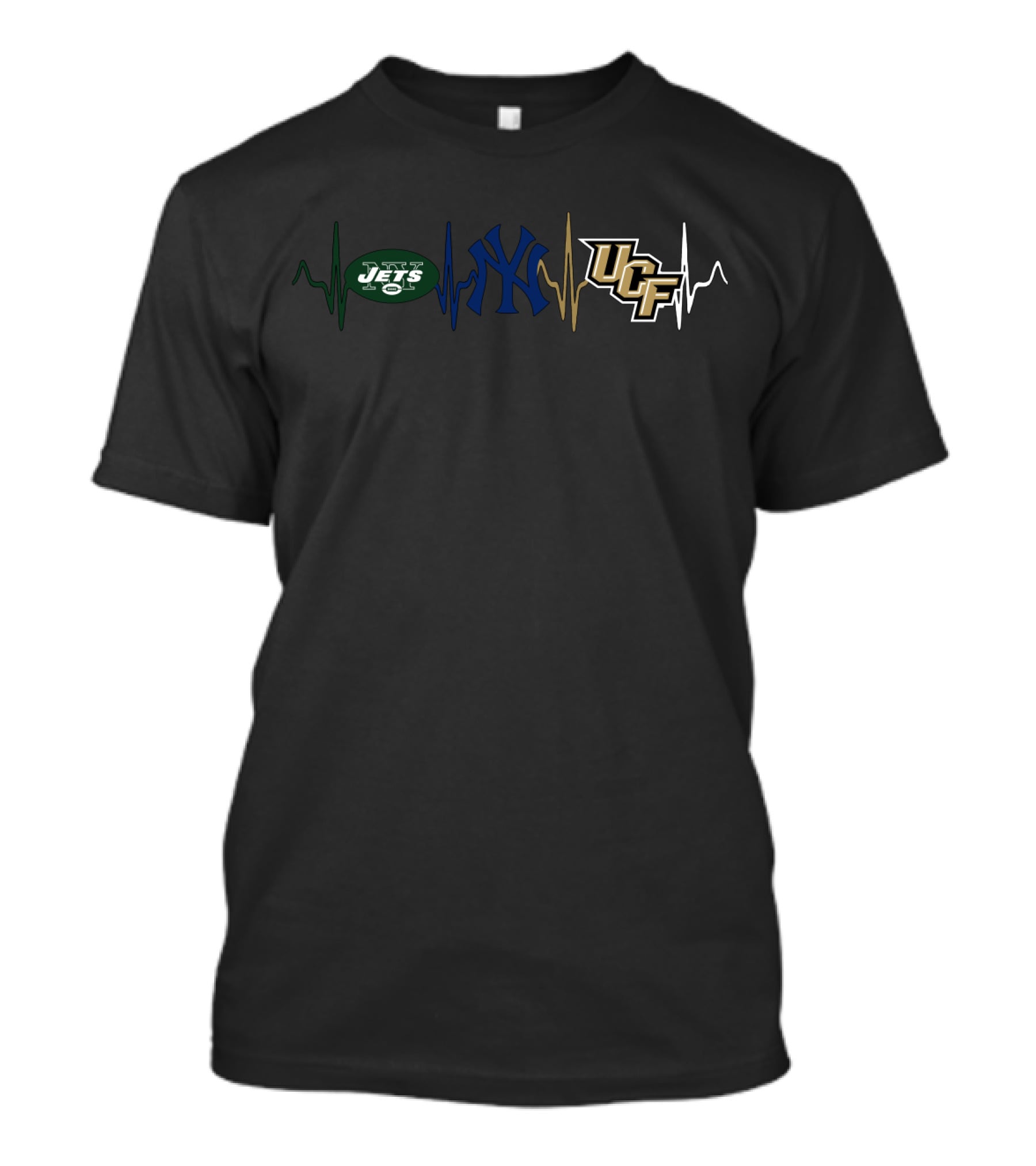 Jets Yankees Ucf Heartbeat T-Shirt