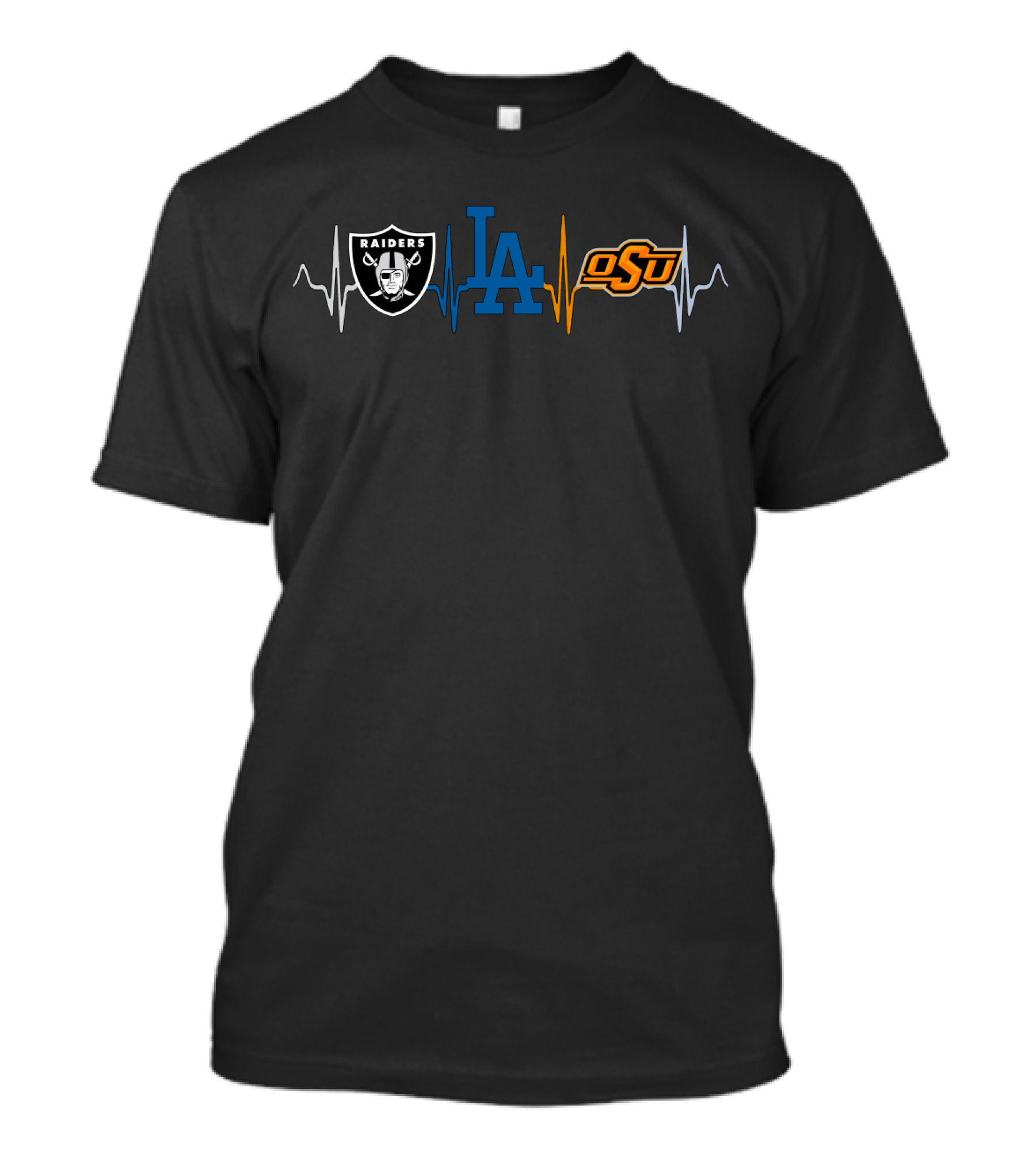 Raiders La Dodgers Osu Heartbeat T-Shirt