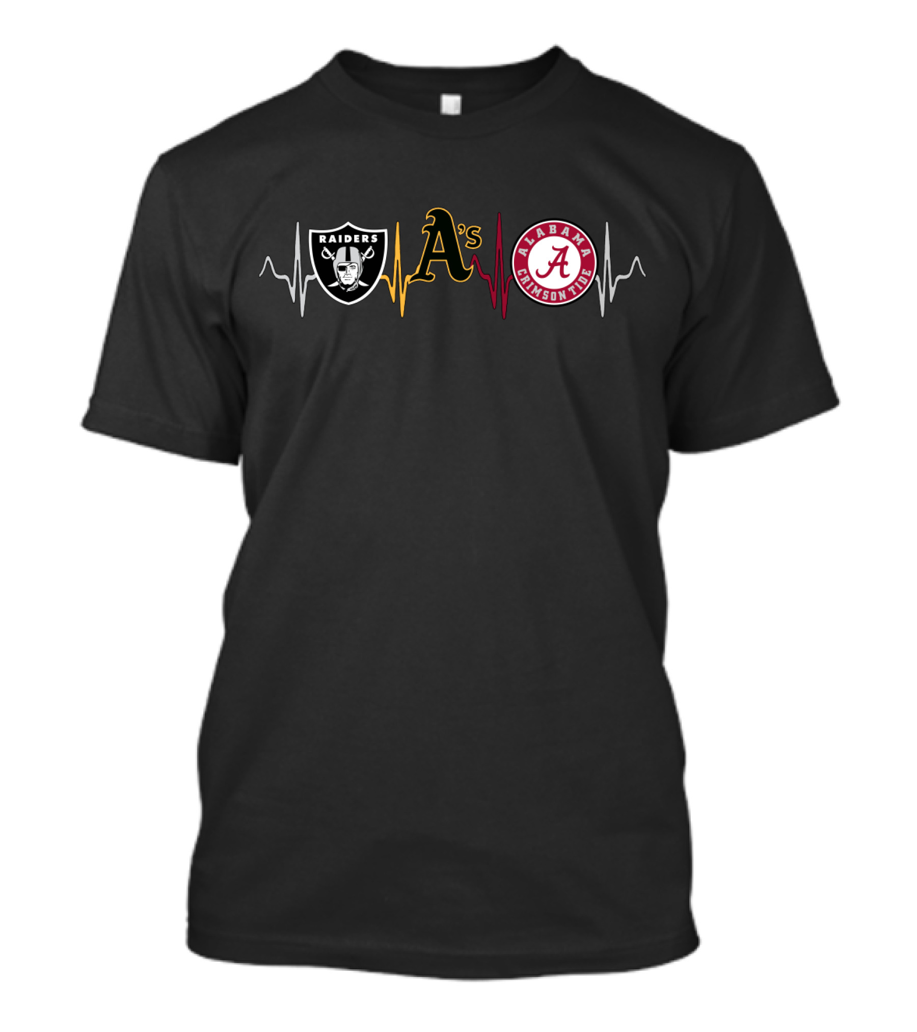 Raiders Athletics Alabama Crimson Tide Heartbeat T-Shirt