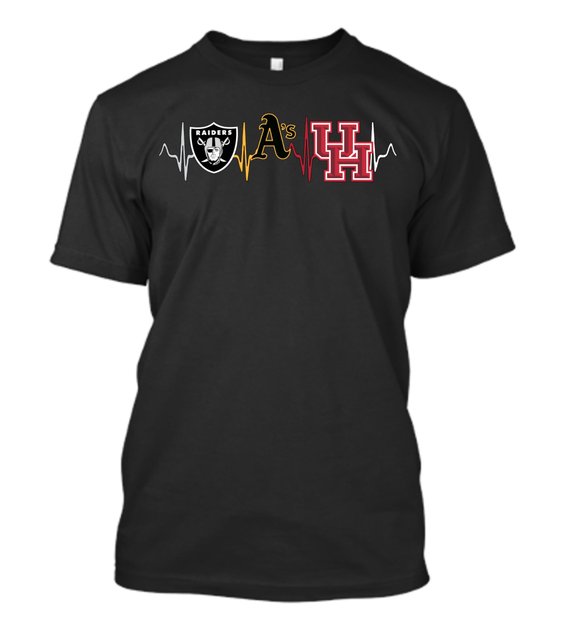 Raiders Athletics A's With Uh Heartbeat T-Shirt