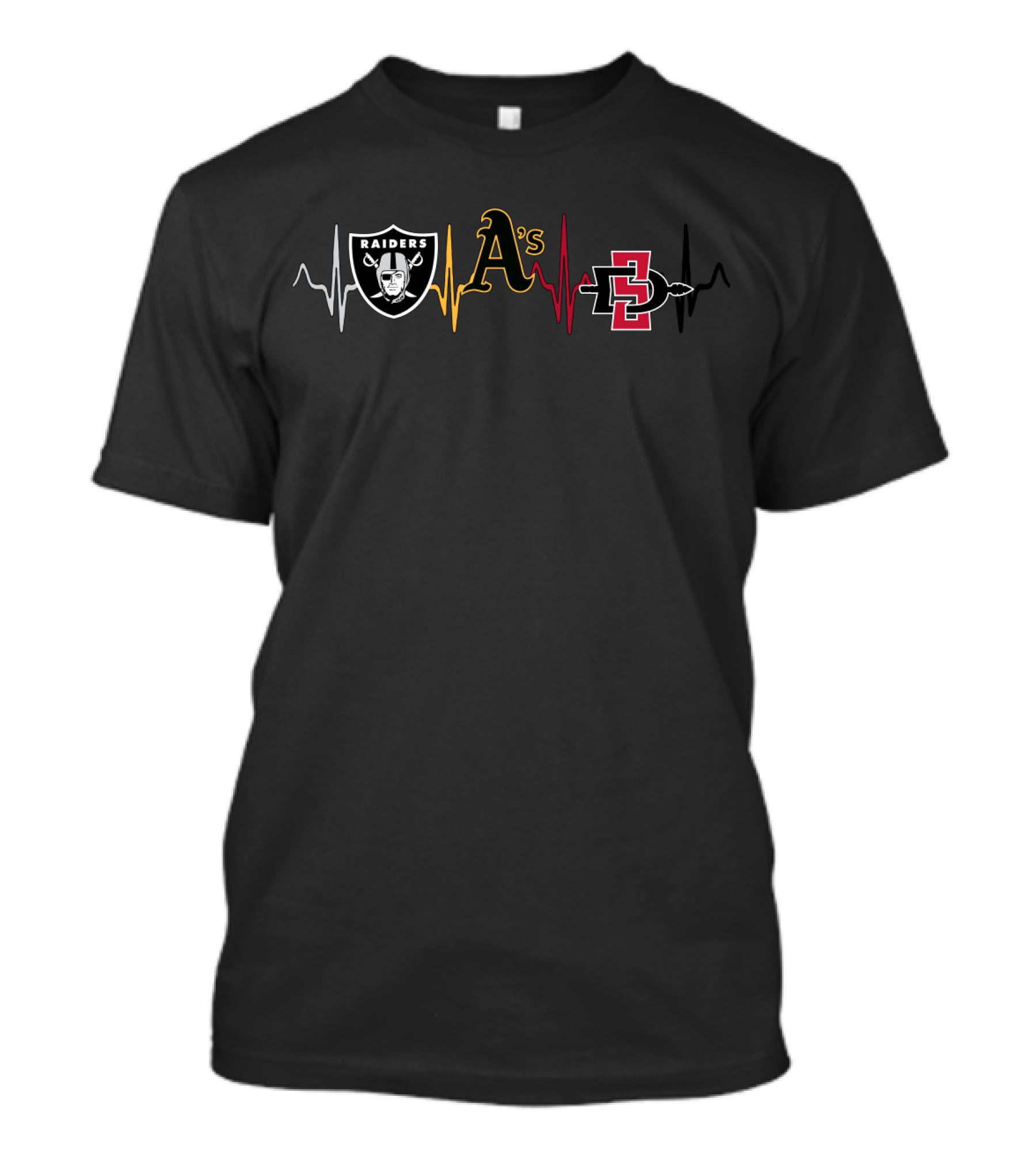 Raiders A's Sdsu Athletics Heartbeat T-Shirt