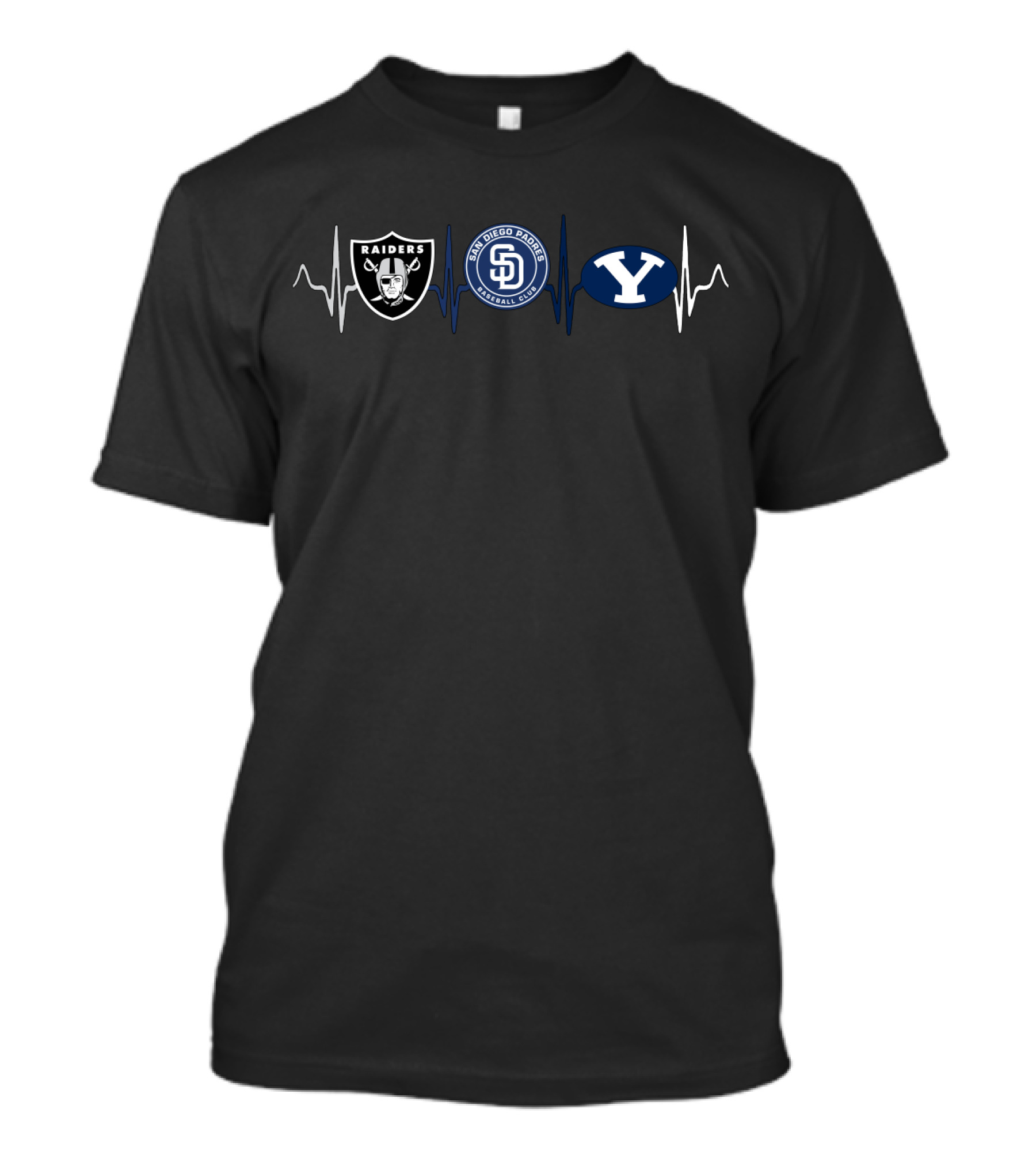 Raiders San Diego Padres Byu Heartbeat T-Shirt