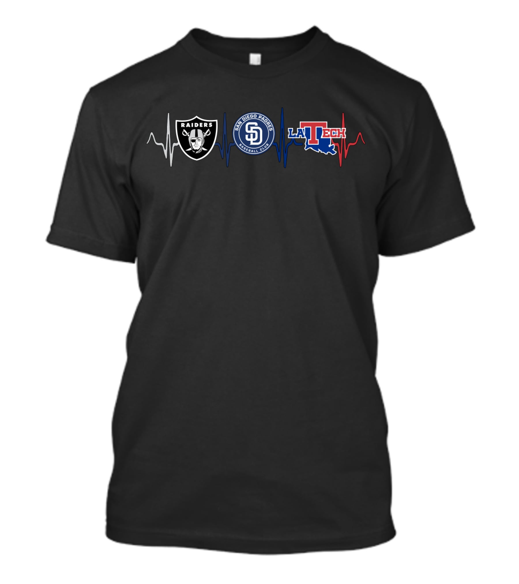 Raiders San Diego Padres La Tech Heartbeat T-Shirt