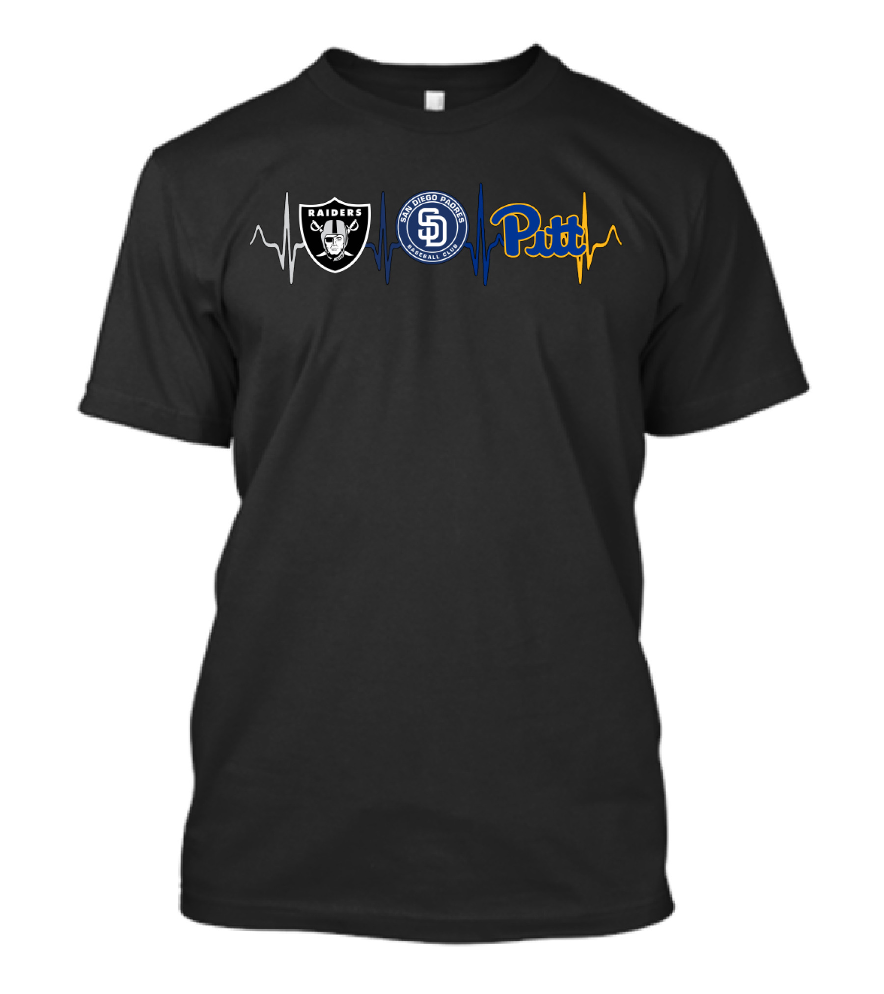 Raiders San Diego Padres Pitt Heartbeat T-Shirt