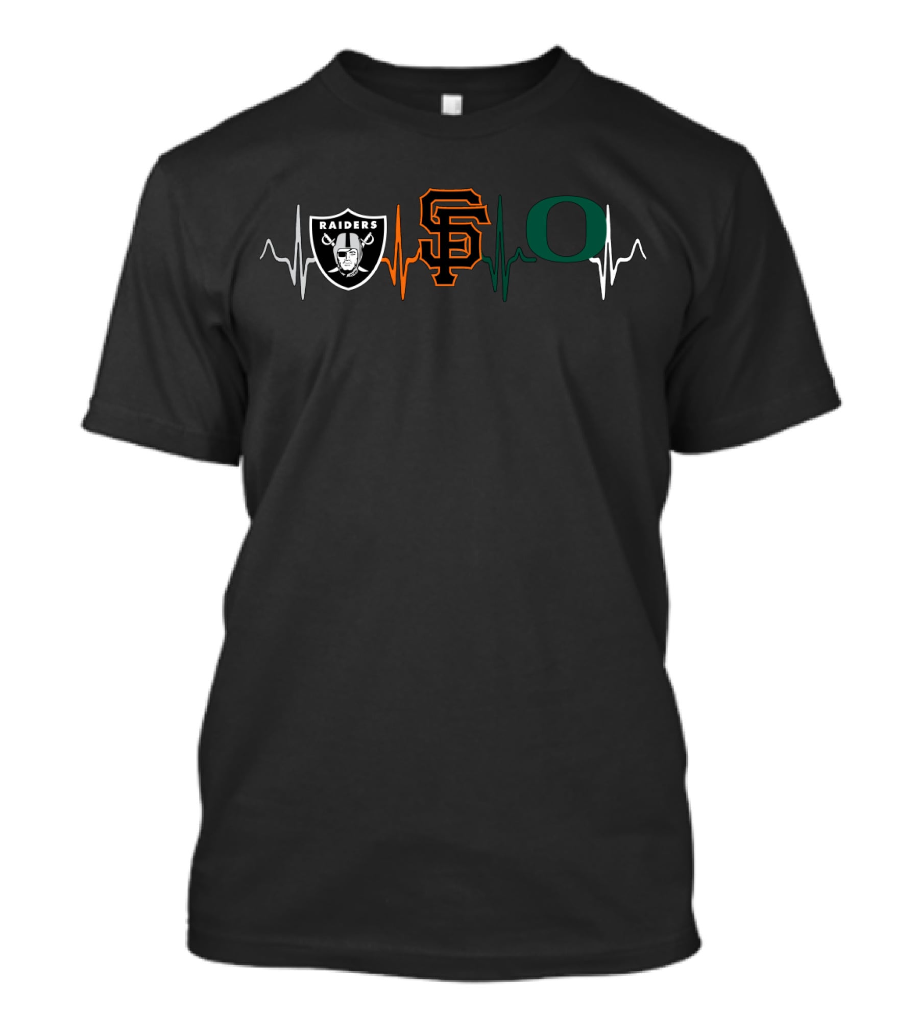Raiders Giants Oregon Heartbeat T-Shirt