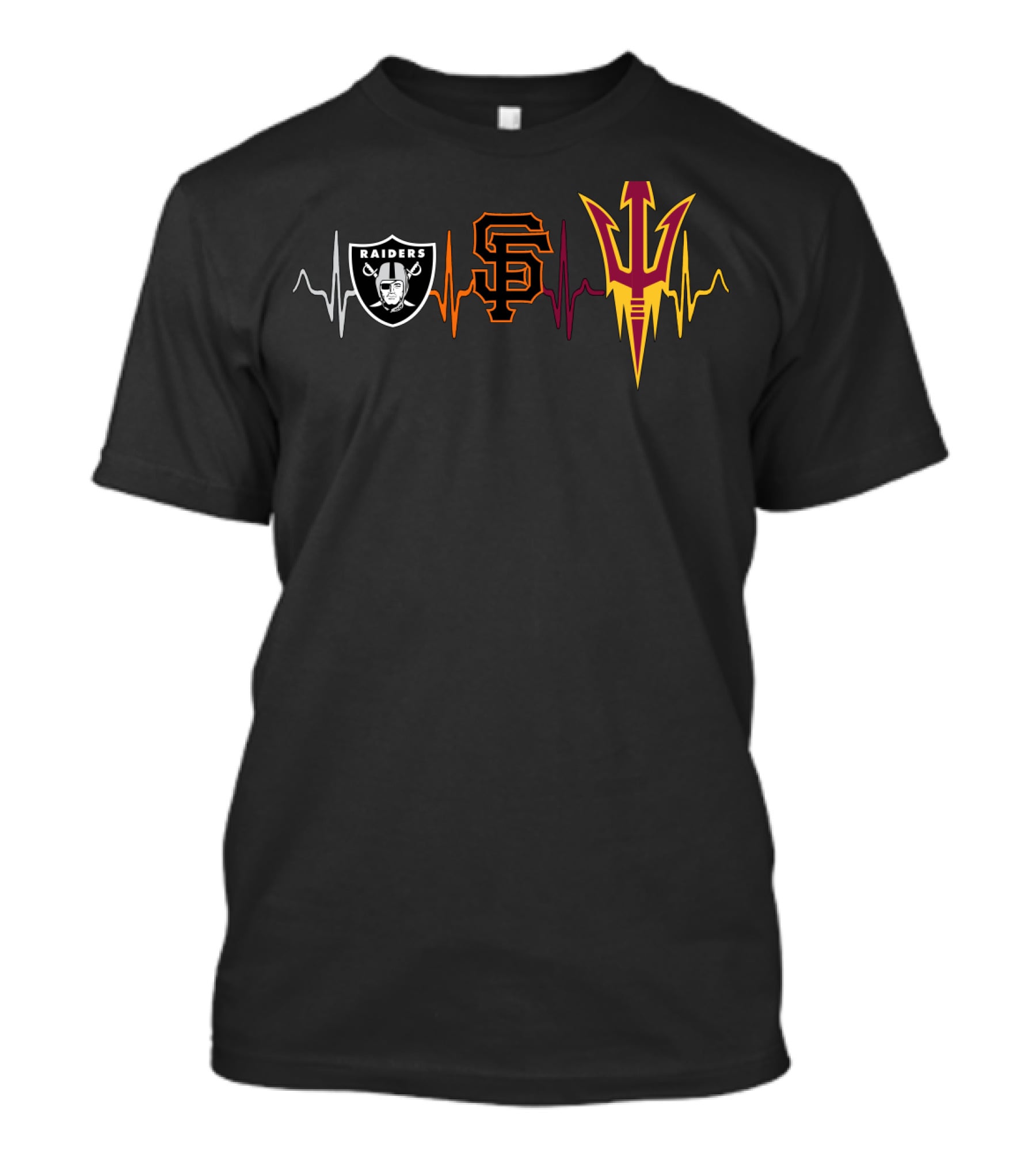 Raiders Giants Asu Heartbeat T-Shirt
