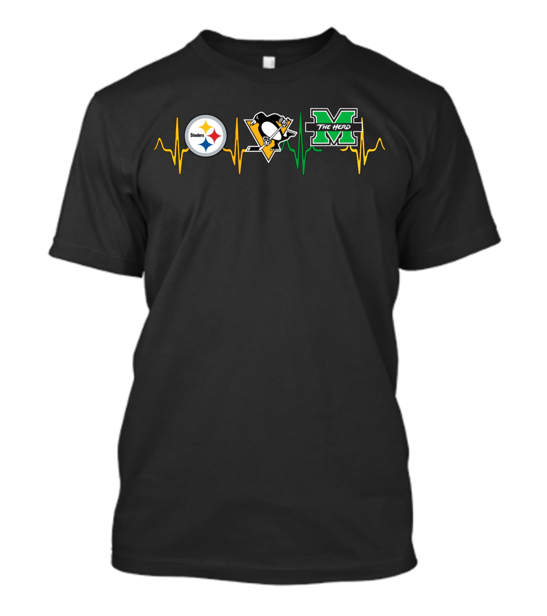 Steelers Penguins The Herd Mth Heartbeat T-Shirt