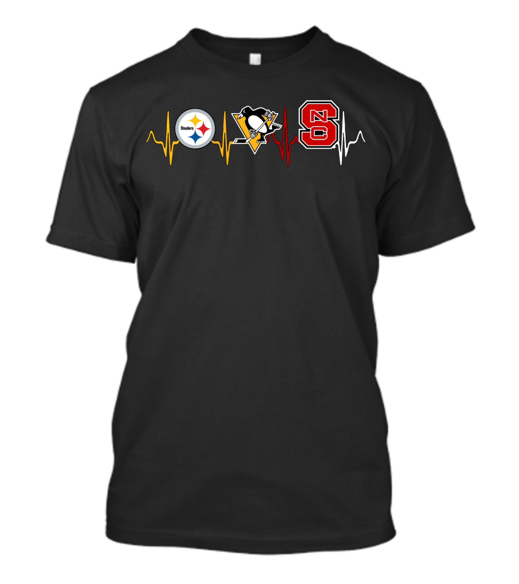 Steelers Penguins Nc State Heartbeat T-Shirt