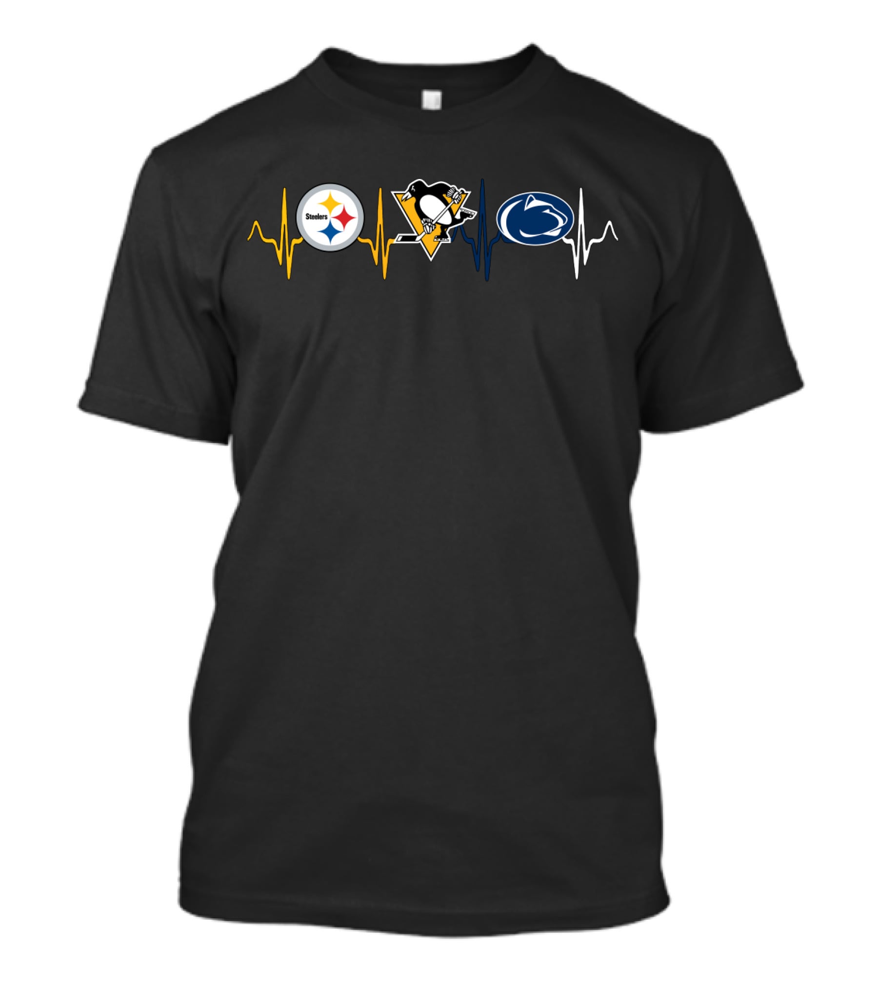 Steelers Penguins Psnl Heartbeat Fan Tribute T-Shirt