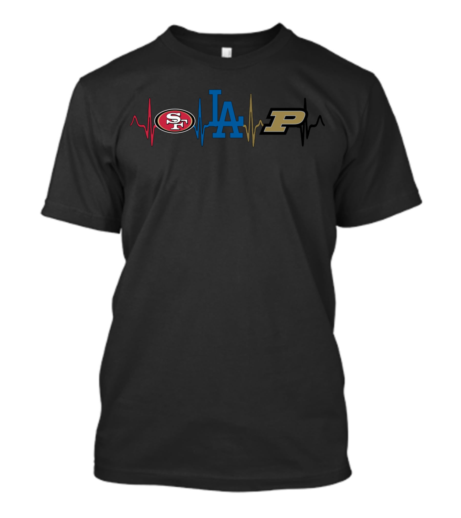 Love 49ers Dodgers Purdue Boilermakers Football Baseball Basketball Fan Logos T-Shirt
