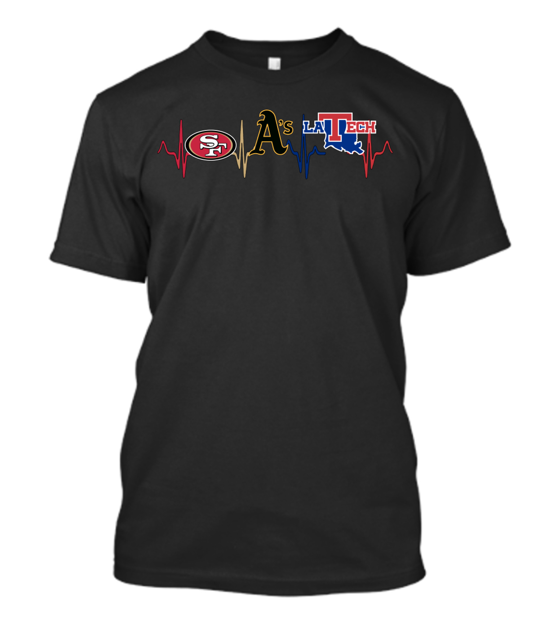 Love 49ers A's La Tech With Athletics Ltb T-Shirt