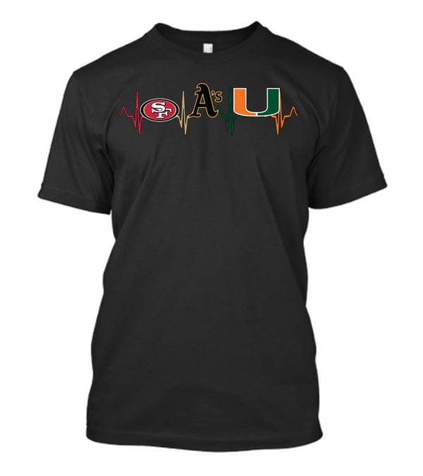 49ers Athletics Mh Heartbeat Logo Style T-Shirt