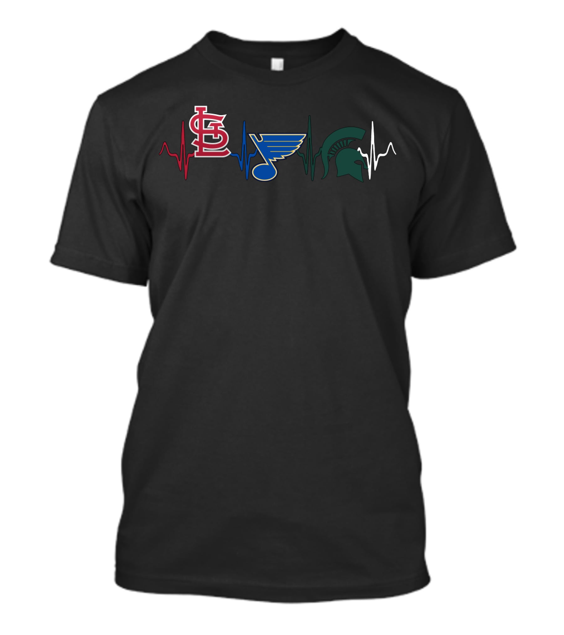 Love St. Louis Cardinals Blues Michigan State Spartans T-Shirt