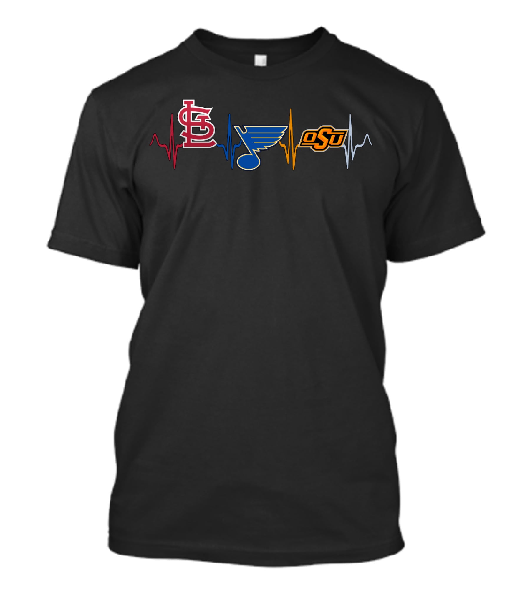 Stcardinals Love Blues Osu Heartbeat T-Shirt