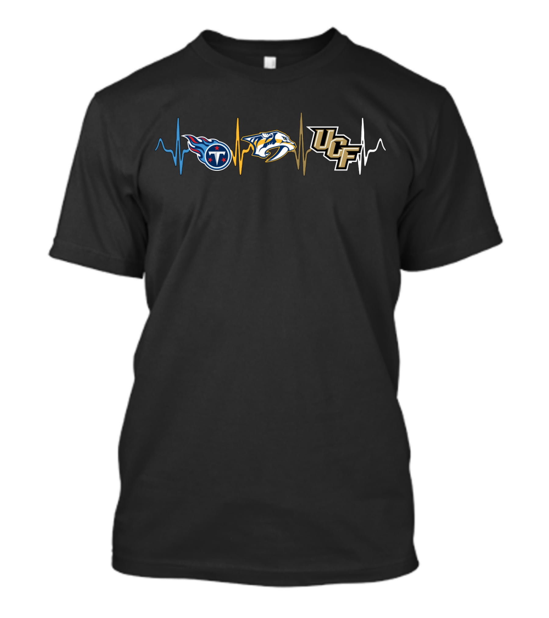 Tennessee Titans Nashville Predators Ucf Knights Heartbeat T-Shirt