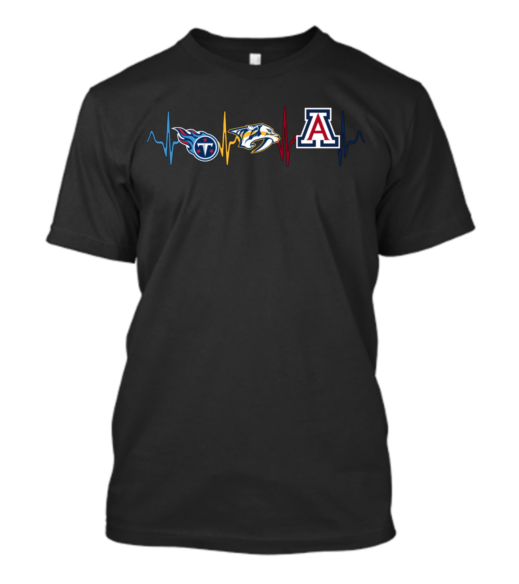 Tennessee Titans Nashville Predators Arizona Wildcats Heartbeat T-Shirt